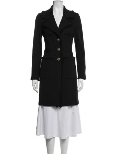 Pre-owned St. John Caviar Wool Coat In Black