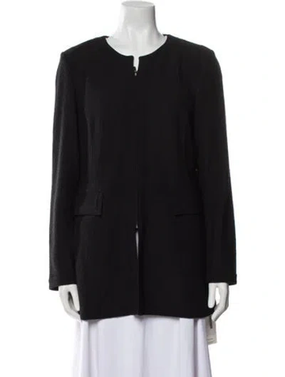 Pre-owned St. John Caviar Wool Evening Jacket In Black