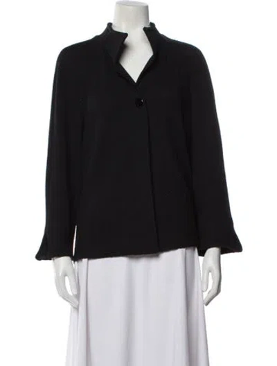 Pre-owned St. John Caviar Wool Jacket In Black