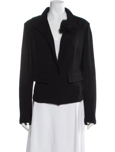 Pre-owned St. John Caviar Wool Jacket In Black