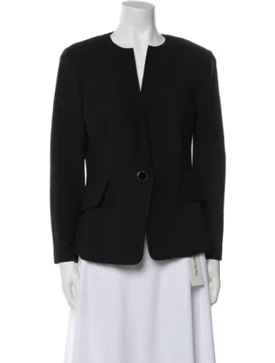 Pre-owned St. John Caviar Wool Jacket In Black