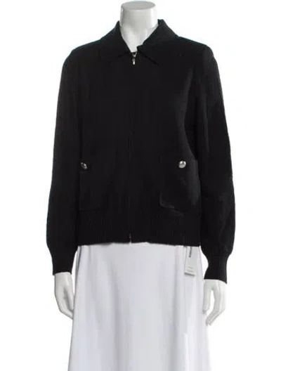 Pre-owned St. John Caviar Wool Jacket In Black