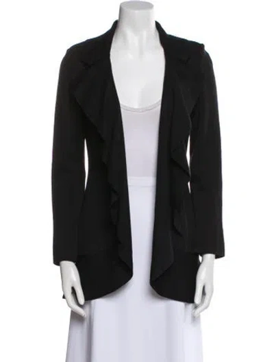 Pre-owned St. John Caviar Wool Jacket In Black
