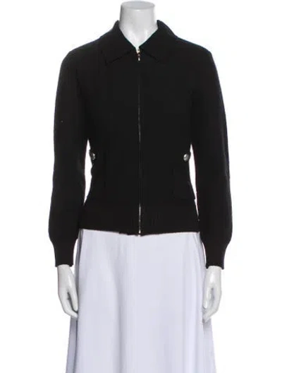 Pre-owned St. John Caviar Wool Jacket In Black