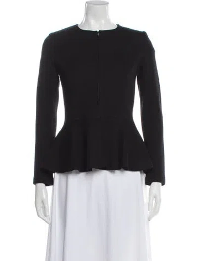 Pre-owned St. John Caviar Wool Jacket In Black