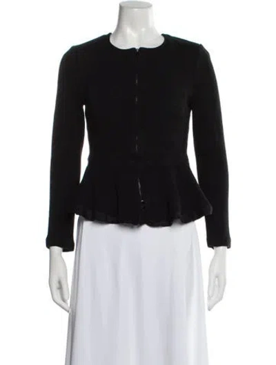 Pre-owned St. John Caviar Wool Jacket In Black