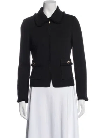 Pre-owned St. John Caviar Wool Jacket In Black
