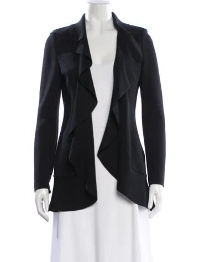 Pre-owned St. John Caviar Wool Jacket In Black