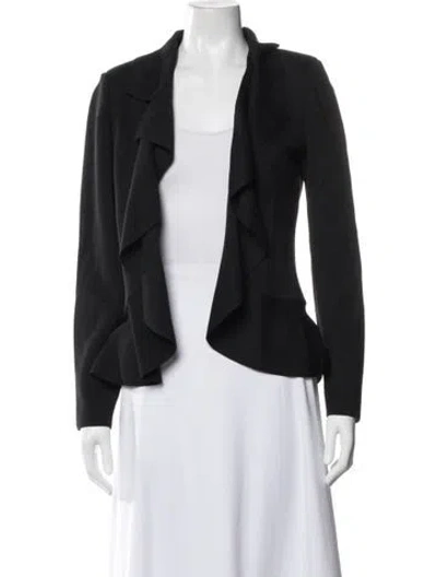 Pre-owned St. John Caviar Wool Jacket In Black