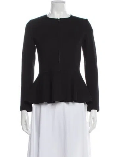 Pre-owned St. John Caviar Wool Jacket In Black