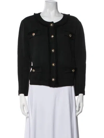 Pre-owned St. John Caviar Wool Jacket In Black