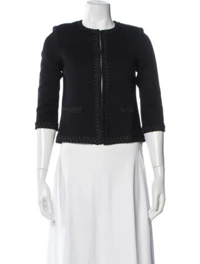 Pre-owned St. John Caviar Wool Jacket In Black