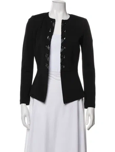 Pre-owned St. John Caviar Wool Jacket In Black