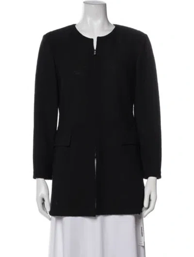 Pre-owned St. John Caviar Wool Jacket In Black