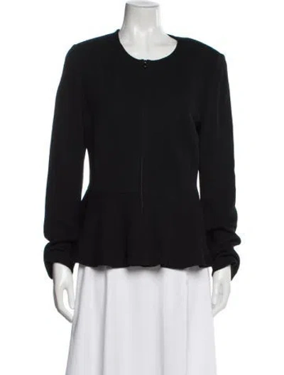 Pre-owned St. John Caviar Wool Jacket In Black