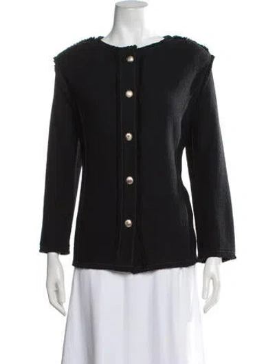 Pre-owned St. John Caviar Wool Jacket In Black