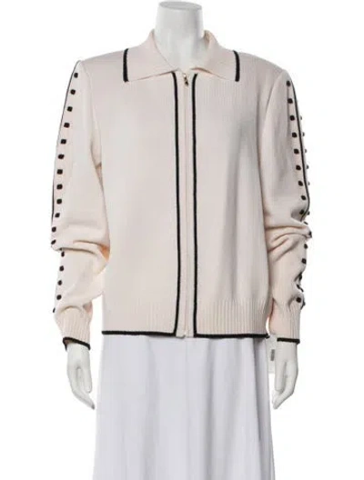 Pre-owned St. John Caviar Wool Jacket In Black/neutrals