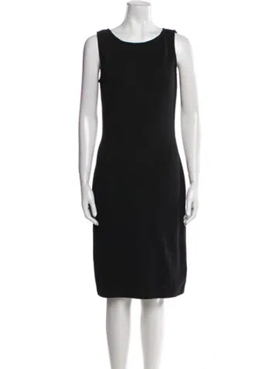 Pre-owned St. John Caviar Wool Knee-length Dress In Black