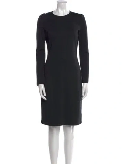 Pre-owned St. John Caviar Wool Knee-length Dress In Black