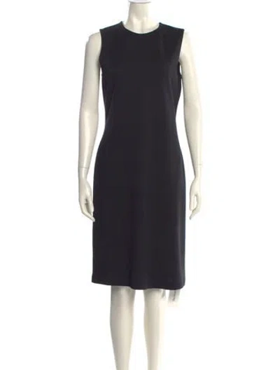 Pre-owned St. John Caviar Wool Knee-length Dress In Black