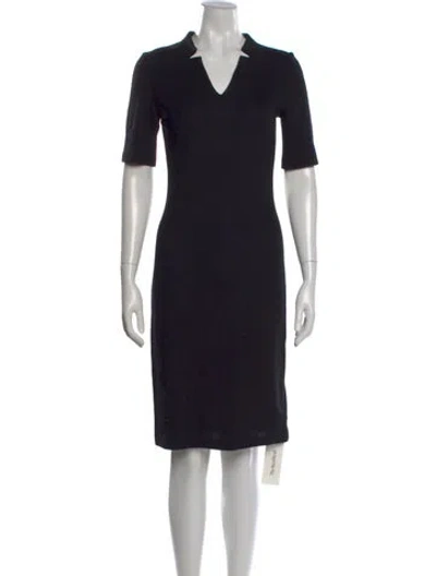Pre-owned St. John Caviar Wool Knee-length Dress In Black