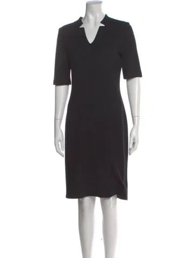 Pre-owned St. John Caviar Wool Knee-length Dress In Black