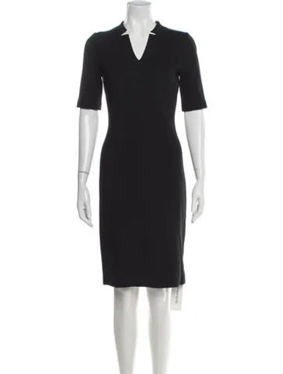 Pre-owned St. John Caviar Wool Knee-length Dress In Black
