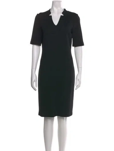 Pre-owned St. John Caviar Wool Knee-length Dress In Black
