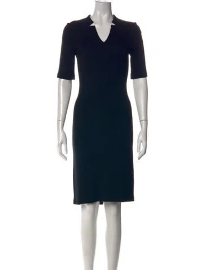 Pre-owned St. John Caviar Wool Knee-length Dress In Black