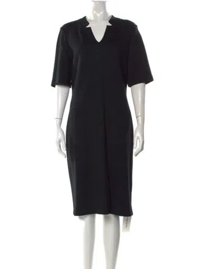Pre-owned St. John Caviar Wool Knee-length Dress In Black