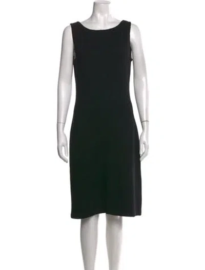 Pre-owned St. John Caviar Wool Knee-length Dress In Black