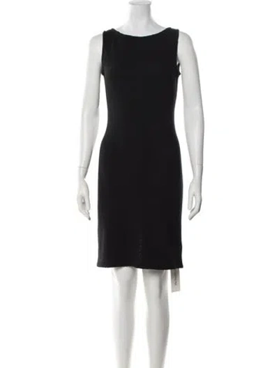 Pre-owned St. John Caviar Wool Knee-length Dress In Black