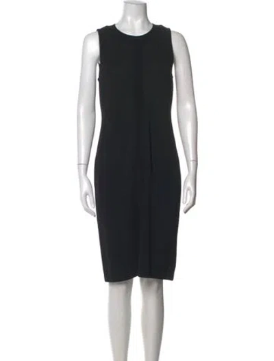 Pre-owned St. John Caviar Wool Knee-length Dress In Black