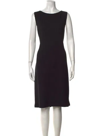 Pre-owned St. John Caviar Wool Knee-length Dress In Black