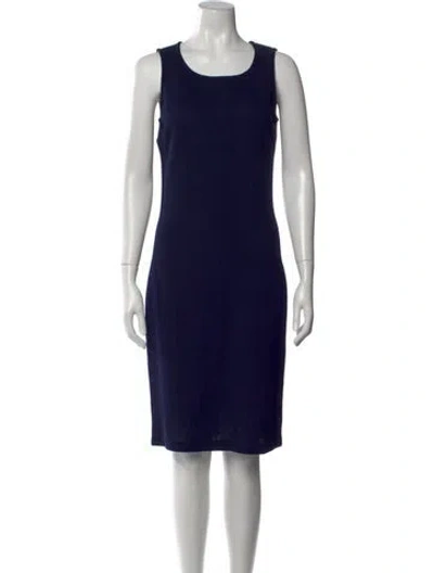 Pre-owned St. John Caviar Wool Knee-length Dress In Blue