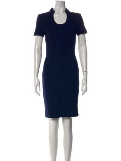 Pre-owned St. John Caviar Wool Knee-length Dress In Blue