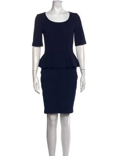 Pre-owned St. John Caviar Wool Knee-length Dress In Blue