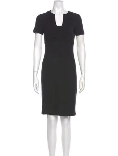 Pre-owned St. John Caviar Wool Knee-length Dress In Gray