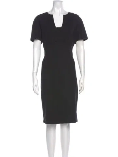 Pre-owned St. John Caviar Wool Knee-length Dress In Gray