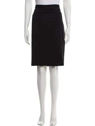 Pre-owned St. John Caviar Wool Knee-length Skirt In Black