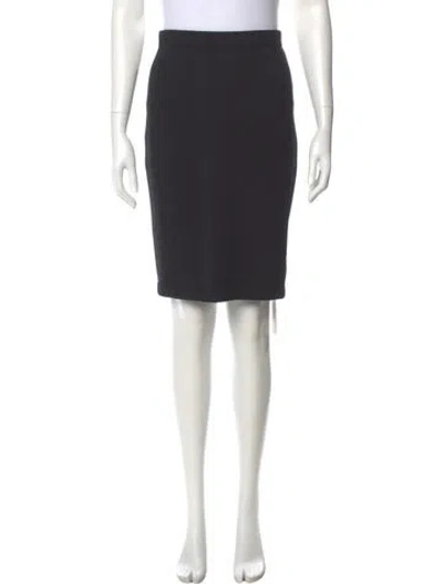 Pre-owned St. John Caviar Wool Knee-length Skirt In Black