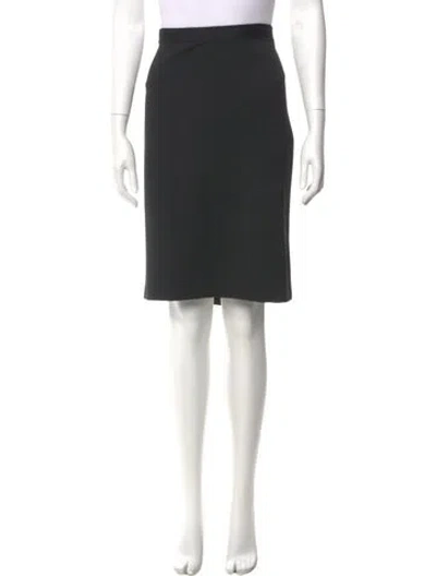 Pre-owned St. John Caviar Wool Knee-length Skirt In Black