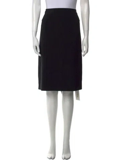 Pre-owned St. John Caviar Wool Knee-length Skirt In Black