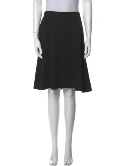 Pre-owned St. John Caviar Wool Knee-length Skirt In Black