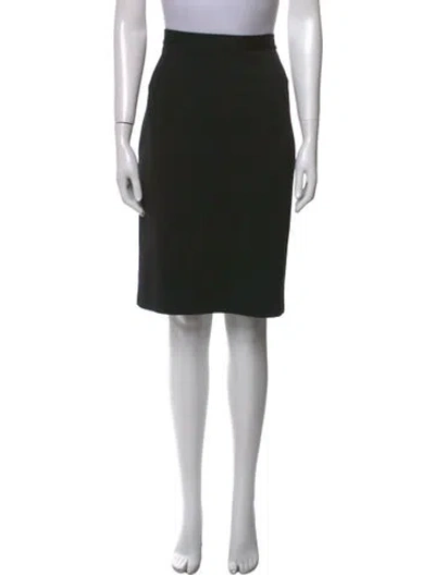 Pre-owned St. John Caviar Wool Knee-length Skirt In Black