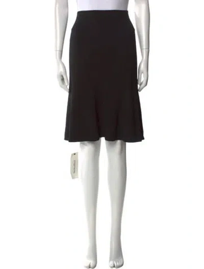 Pre-owned St. John Caviar Wool Knee-length Skirt In Black