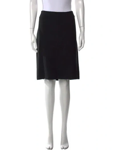 Pre-owned St. John Caviar Wool Knee-length Skirt In Black