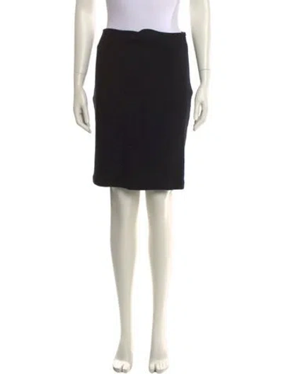 Pre-owned St. John Caviar Wool Knee-length Skirt In Black