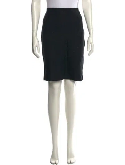Pre-owned St. John Caviar Wool Knee-length Skirt In Black