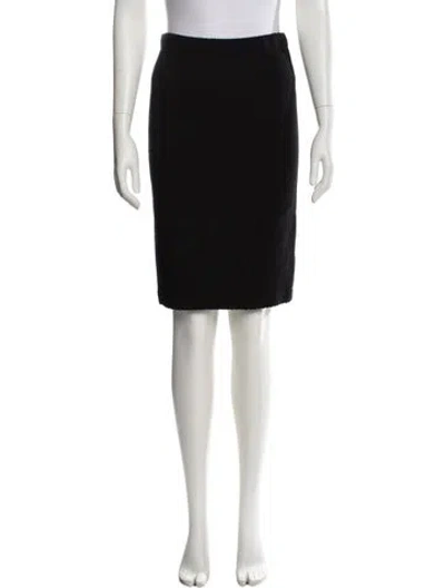 Pre-owned St. John Caviar Wool Knee-length Skirt In Black
